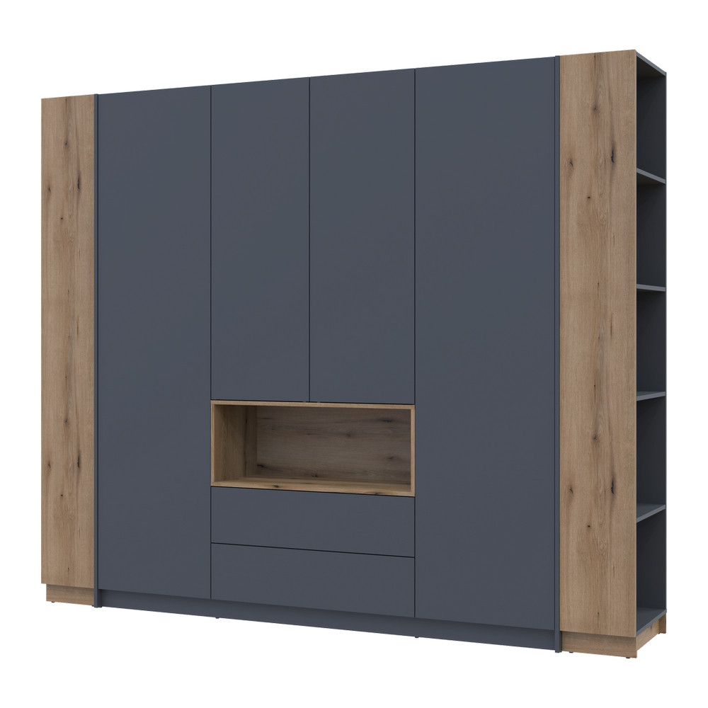 Шкаф для одежды с нишей и этажеркой Doros Дейл Графит/Дуб Эвок 4 ДСП 234х52х220 DRS-011738 (42005158) Львов - изображение 10