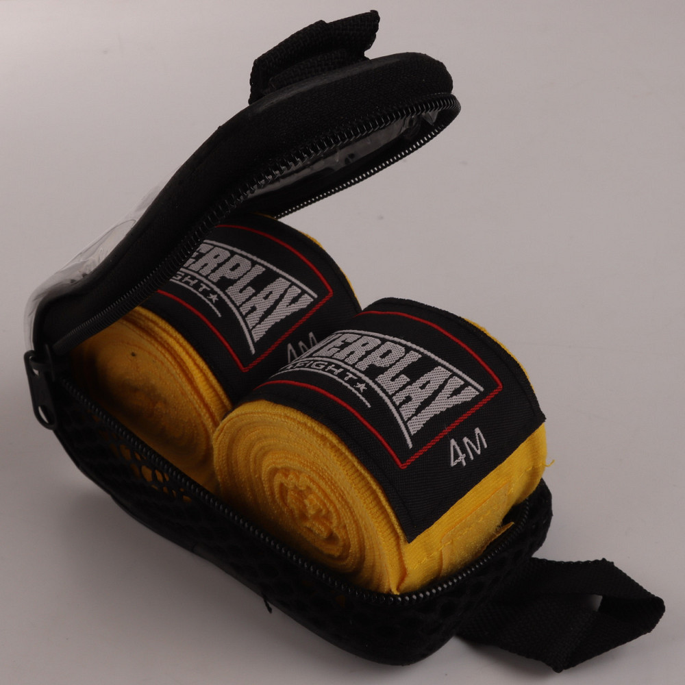 Бинти для боксу PowerPlay 3046 Жовті NYLON (4м) Кам'янське - фото 9