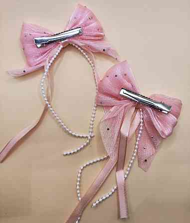 Комплект заколок "Бантики зі стрічками" 2 шт Сміла