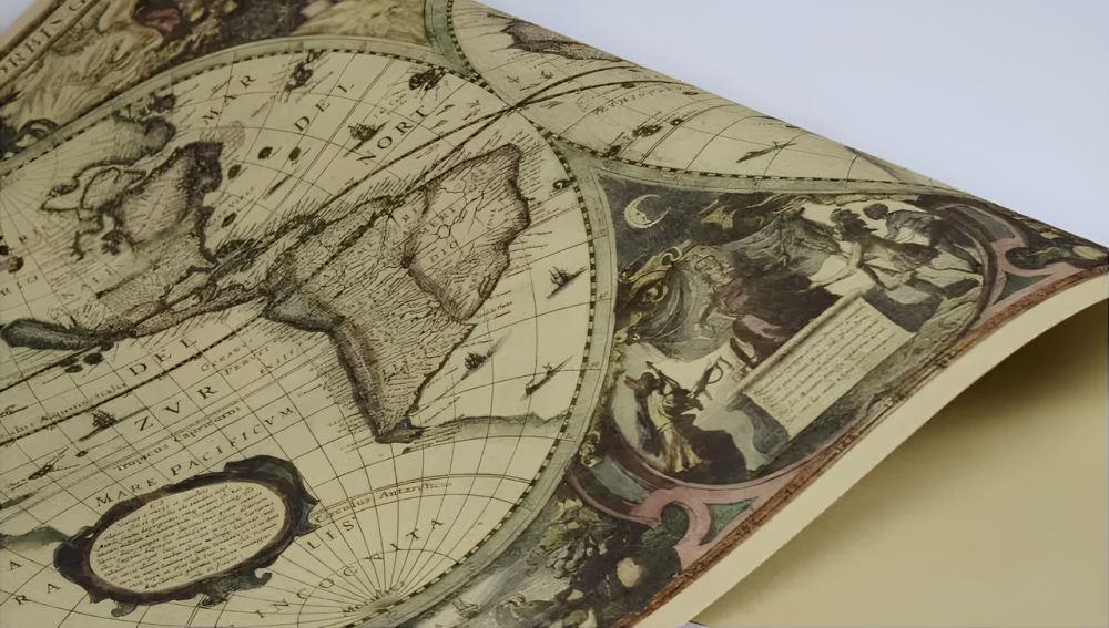 Велика вінтажна карта світу під старовину настінний декор у стилі старовинних карт Київ - фото 4