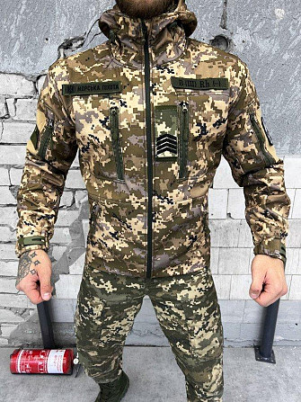 Тактическая куртка SoftShell софтшел пиксель легкая XXL Киев - изображение 9