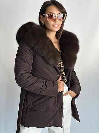 Женский пуховик Oslo с мехом финского песца Темний Соболь Харьков