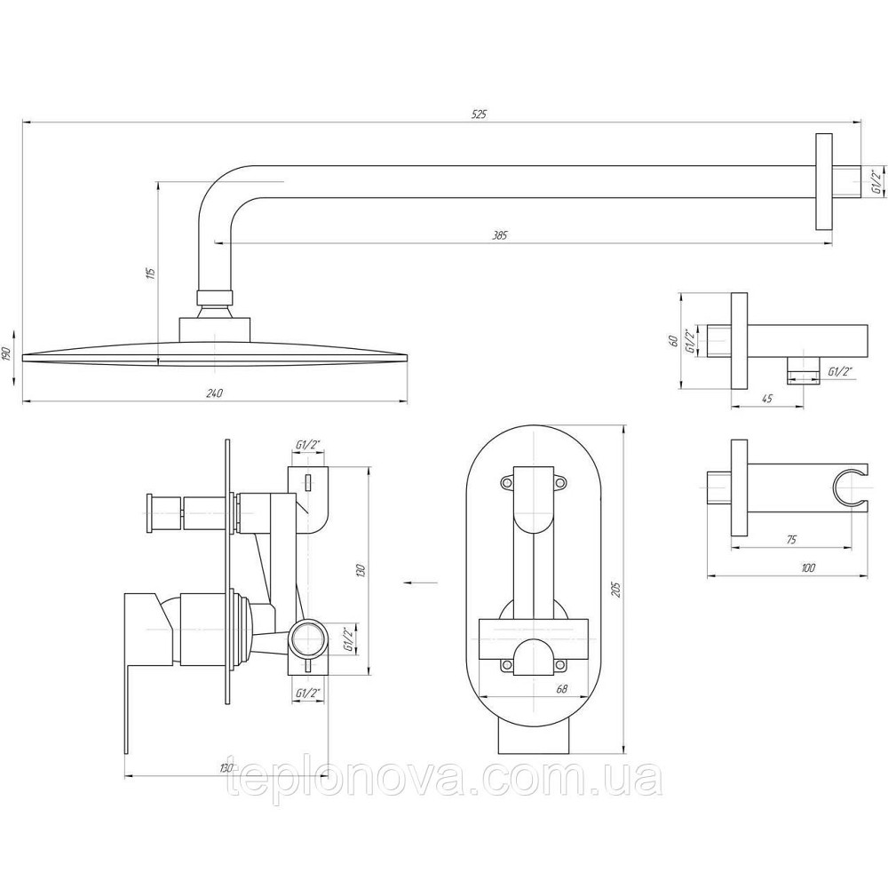 Смеситель для душа встроенный TOPAZ SARDINIA TSG 08205-G-H20 Черновцы - изображение 7