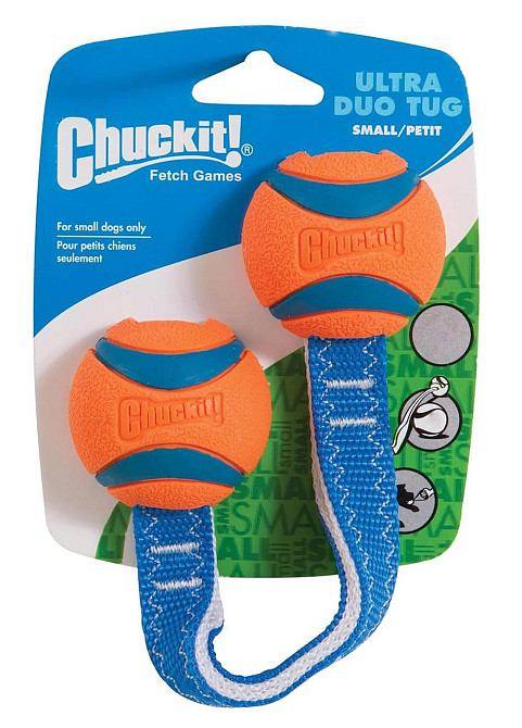 Тенісні м'ячики зі шнурком Chuckit! Ultra Duo Tug іграшка для собак, розмір M Вінниця - фото 1