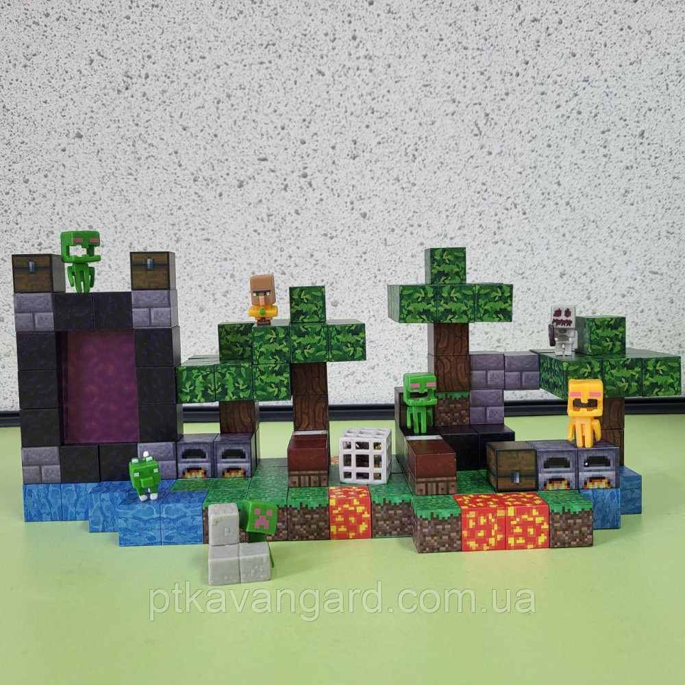 Конструктор магнітний майнкрафт 144 магнітних блока портал у лісі Dream World LZCK 068 Хмельницький - фото 1