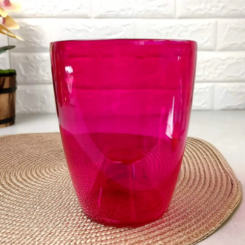 Вазон Орхідея 15*17см малиновий прозорий Алеана Житомир