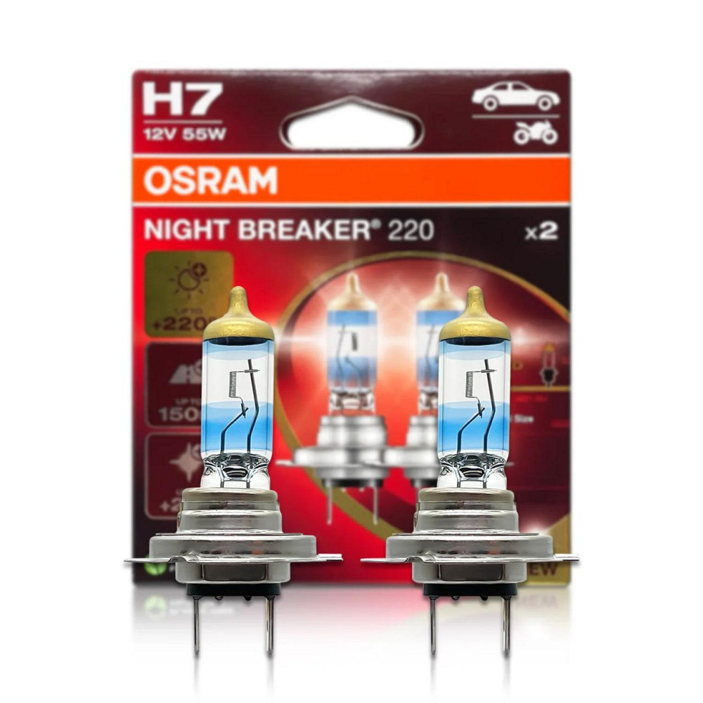 Комплект галогенових ламп OSRAM H7 64210NB220-2HB Night Breaker +220% 55W 12V PX26d (2 шт) Харків - фото 1