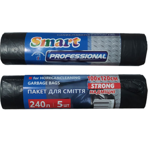 Пакети для сміття 240л 10шт чорний PRO SMART Житомир