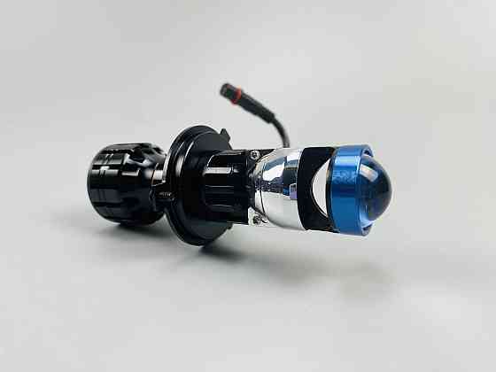 Світлодіодна лампа. (цоколь H4) (к-кт 2 шт) 12V-36V 80W set LED + лінза + чітка світлотінева межа, Мукачево