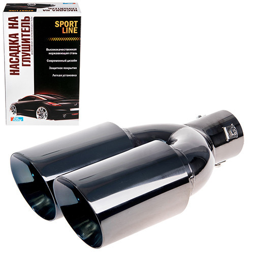 Насадка на глушник 0260 BK d-58х290мм подвійна/нержавіюча сталь Винница - изображение 1