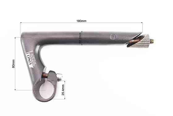 Винос керма ROAD 22,2x25,4х80мм, нахил вниз 30°, алюмінієвий, чорний KL-80 Київ