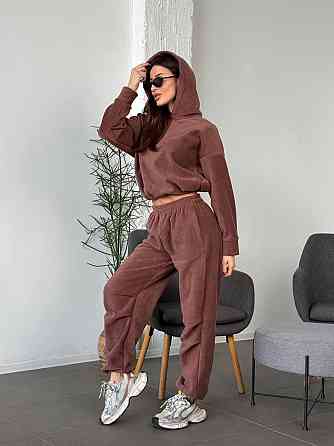 Флисовый женский костюм с капюшоном Мокко 48/52 Харьков