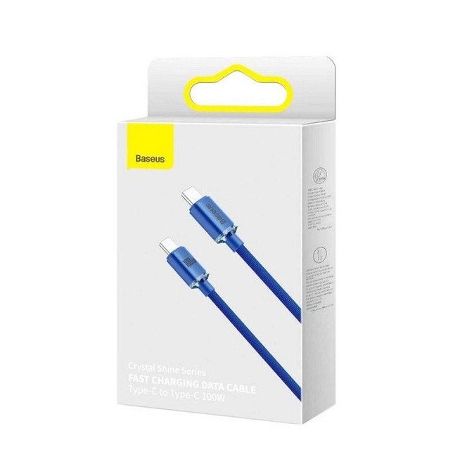 Кабель Baseus Crystal Shine Series Fast Charging Data Cable Type-C to Type-C 100W 1.2m Blue Київ - фото 5