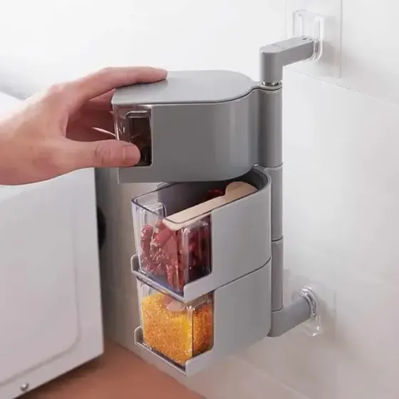 Полка для специй настенный поворотный контейнер полочка для специй подвесные контейнеры для специй и круп Коломия