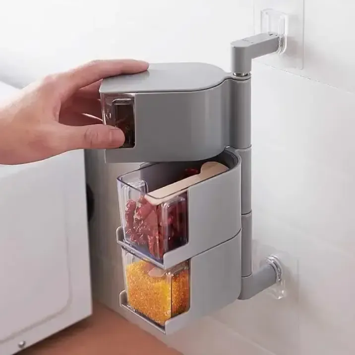 Полка для специй настенный поворотный контейнер полочка для специй подвесные контейнеры для специй и круп Коломия - фото 1