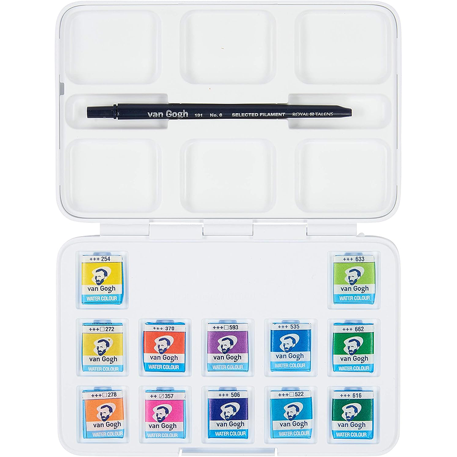 Набір акварельних фарб VAN GOGH Pocket box VIBRANT COLOURS 12 кювет Royal Talens Київ - фото 7