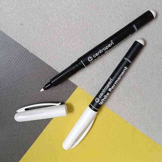 Маркер Centropen White Permanent 1,2мм білий Київ
