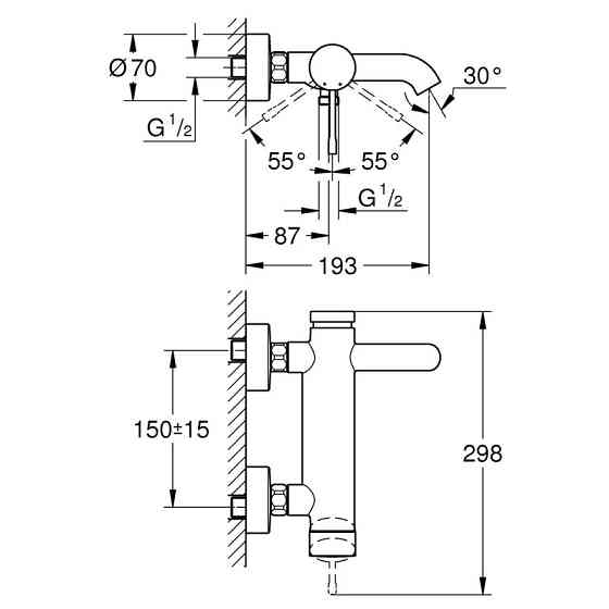 Змішувач для ванни Grohe Essence New (25250001) ( 14095 ) ( 16875 ) Харьков
