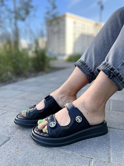 Edan Instruments Шльопанці жіночі EDAN 777 чорні (літо, шкіра натуральна) (5133) Коломыя - изображение 9