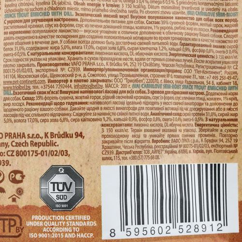 Лакомство Carnilove Dog Semi Moist Snack Trout with Dill для собак с форелью и укропом 200 г Киев - изображение 5