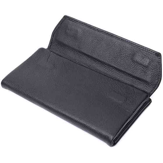 Женское портмоне с блоком для карт из натуральной кожи ST Leather 22698 Черный Киев