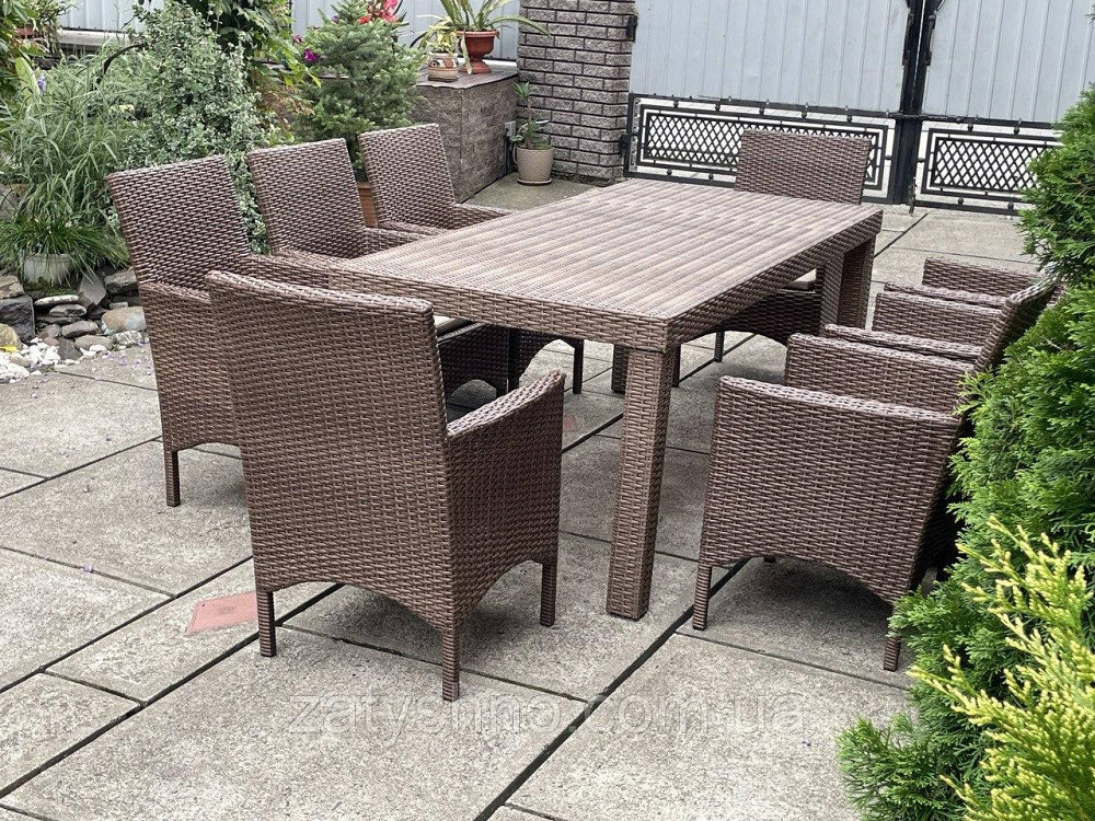 Ротангові меблі вуличні коричневі плетені Київ - фото 4