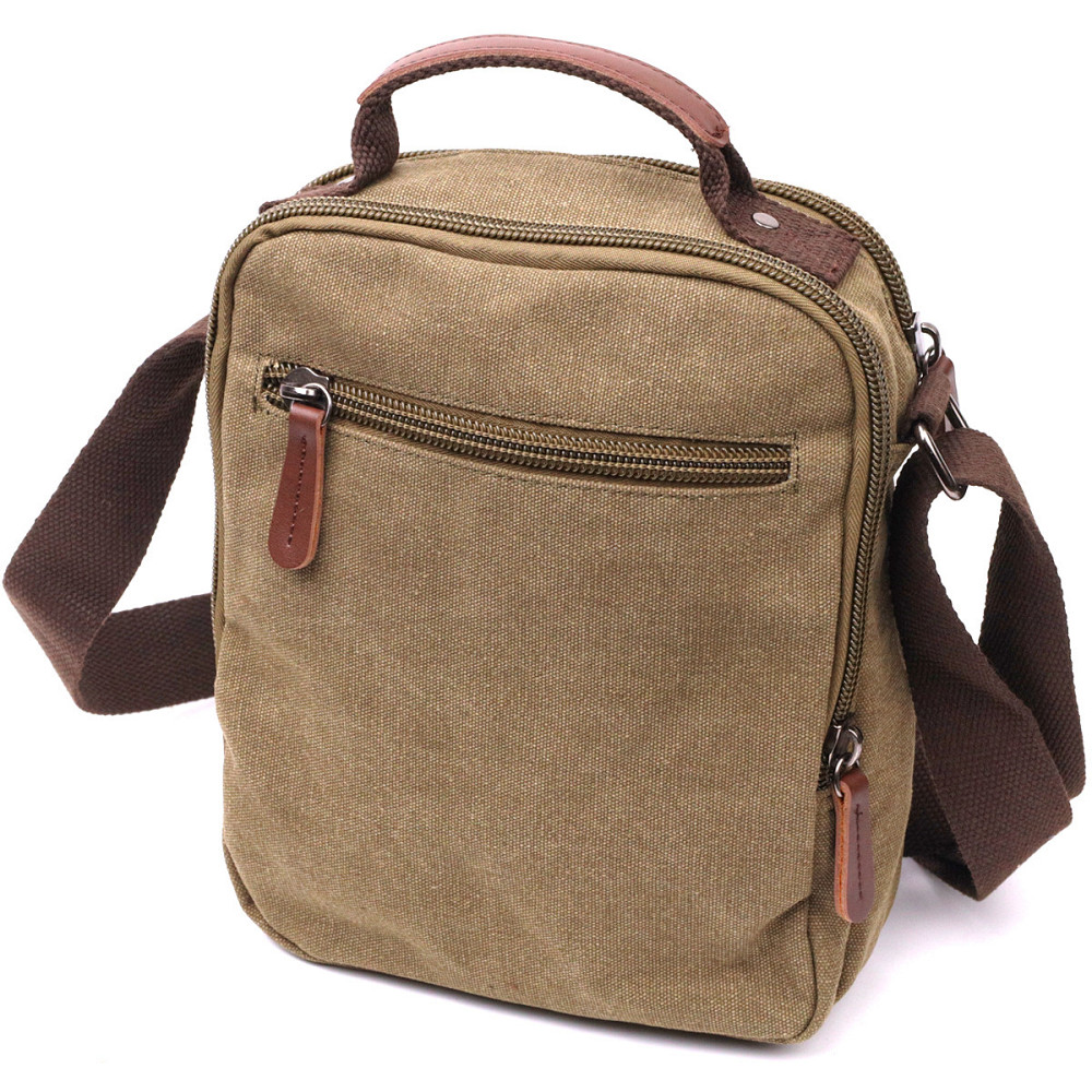 Вместительная вертикальная сумка для мужчин из текстиля Vintage 22238 Оливковый Киев - изображение 2
