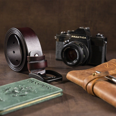 Ремінь Vintage Чоловічий шкіряний Коричневий (20221) Вінниця - фото 7