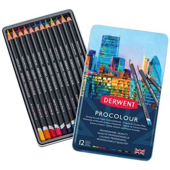 Набор цветных карандашей Procolour 12кол металл Derwent Киев