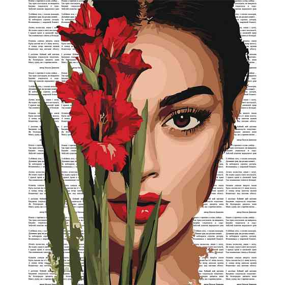 Картина за номерами "Барвиста поезія: Червоні гладіолуси" ©art_selena_ua KHO8594, 40х50 см Вінниця