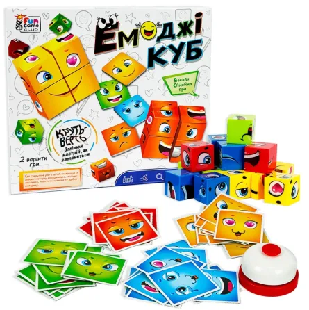 Настільна гра 4FUN Game Club Емоджі куб 48 карток дзвінок кубики (68831) Чернігів