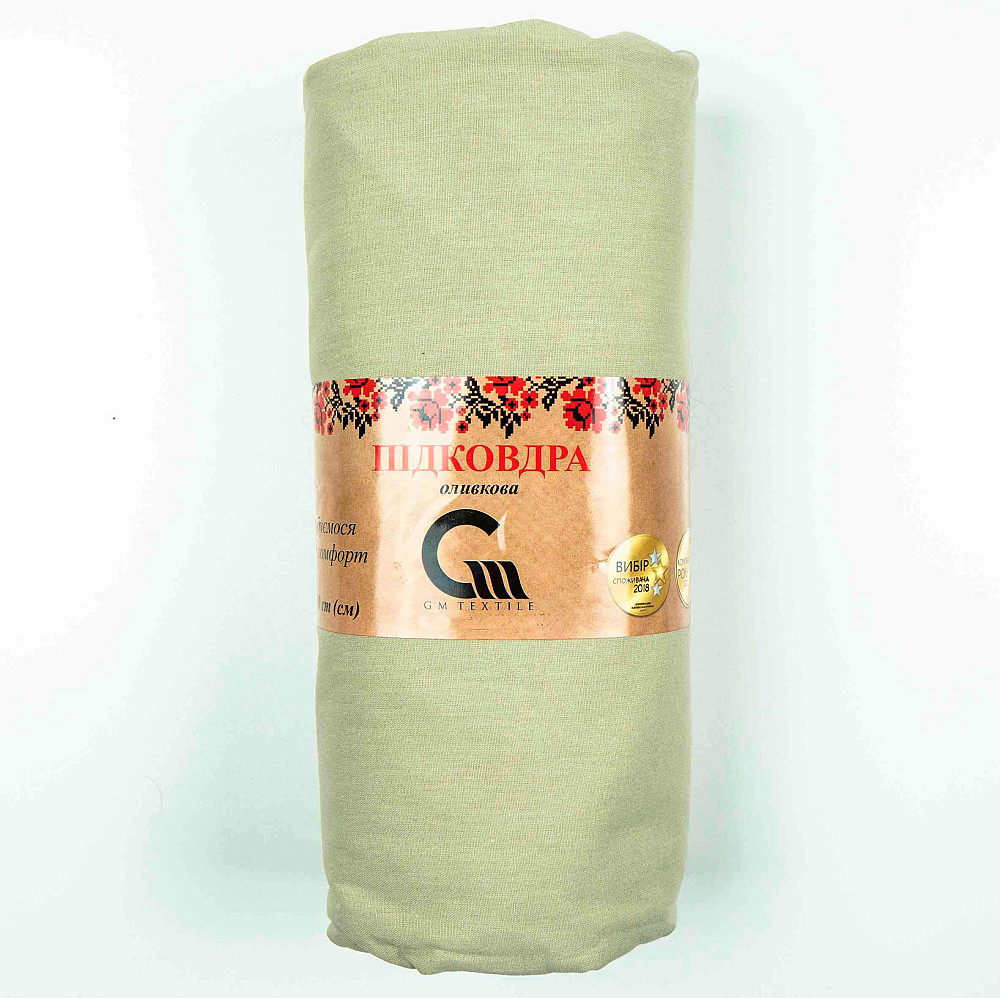 Підковдра 145x215 Поплін GM Textile 120 г/м2 Бавовна (Оливковий) Суми - фото 1