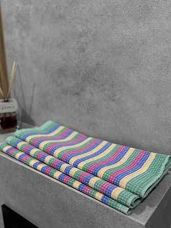 Укртекс Набір кухонних рушників вафельних Укртекс 3 шт 35х50 см різнокольорова смужка Коломия