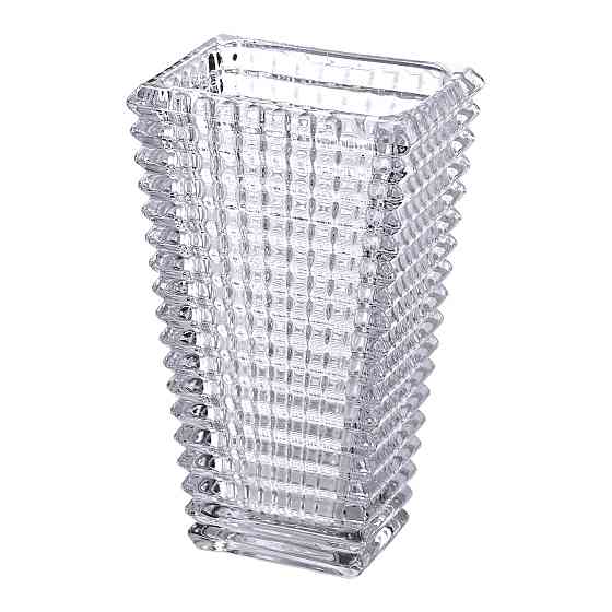 Прямокутна декоративна ваза для квітів із скла, 17 см HP-1721 Коломия