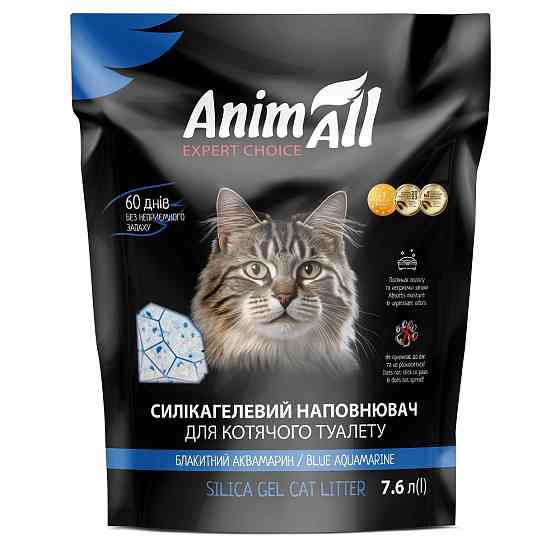Силикагелевый наполнитель AnimAll Кристаллы аквамарина, для кошек, 7.6 л (3.2 кг) Киев