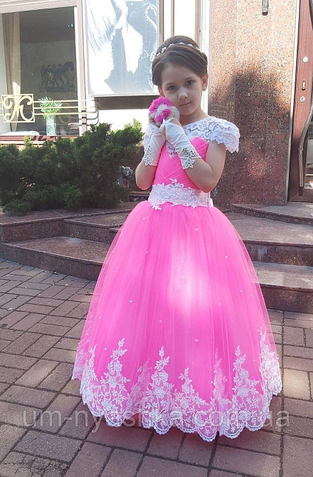 Длинное нарядное платье Кружево-крылышки на 6-8 лет Кривой Рог - изображение 9