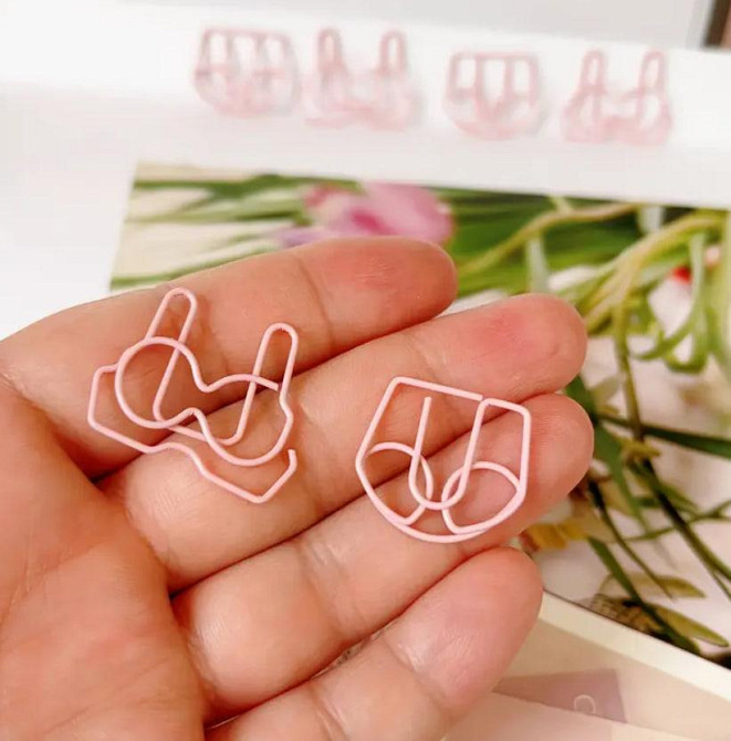 10 шт. Бюстгальтеры, креативные розовые скобы для бумаги. Киев - изображение 2