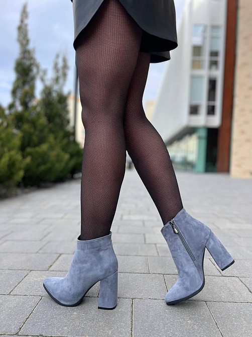 Nivelle Черевики жіночі NIVELLE сірі натуральна замша каблук 9.5см 36-39 (3024) Коломия - фото 5