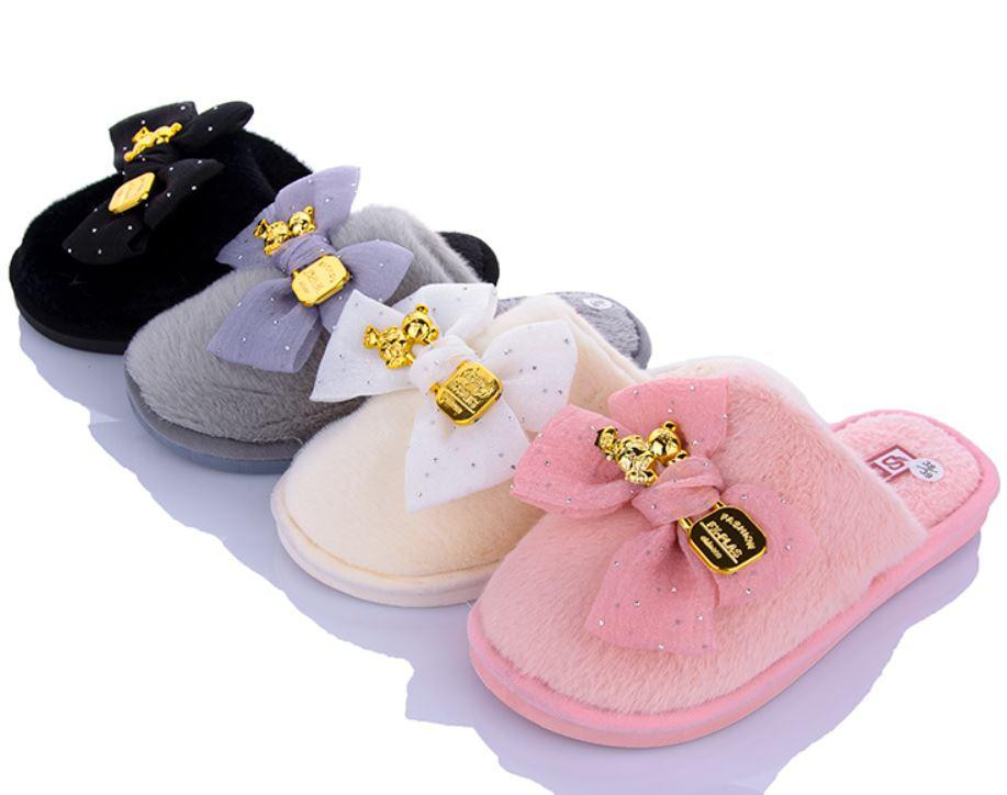 Тапочки домашні жіночі теплі з бантом білі Одеса - фото 6