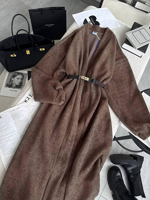 Жіночий затишний оверсайз кардиган із поясом альпака Моко Одеса - фото 10