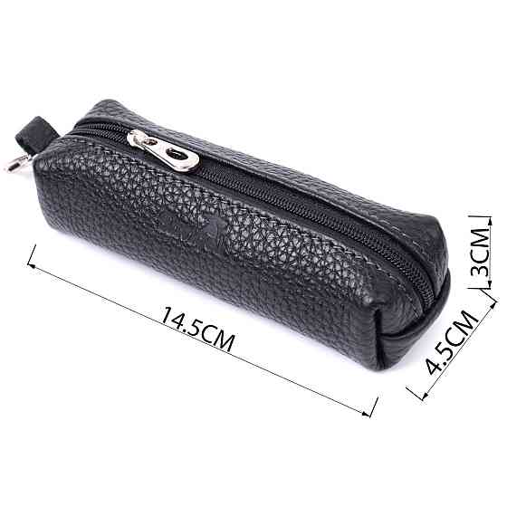 Вместительная ключница унисекс из натуральной кожи Shvigel 16227 Черная Киев