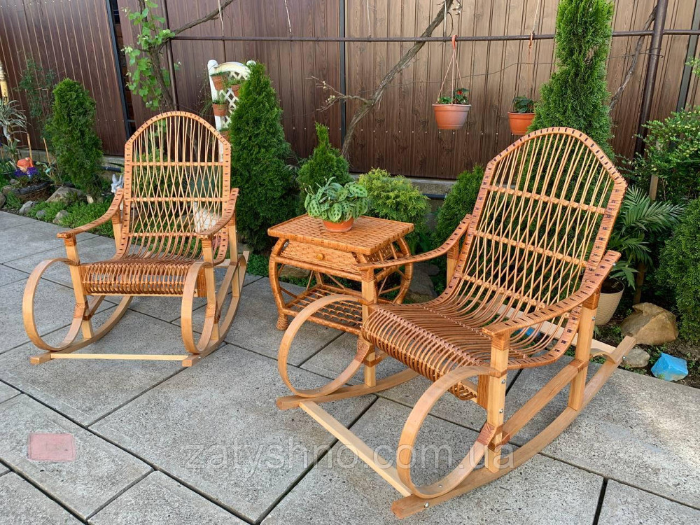 Крісло гойдалка із лози плетена | крісло-гойдалка для відпочинку садова для дачі Київ - фото 2