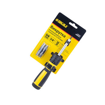 Отвертка с битами 12 шт CrV трещоточная, высокоскоростная (блистер) Мукачево - изображение 1