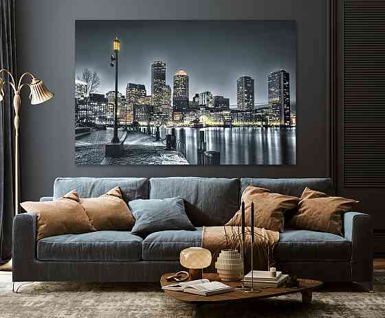 Картина холст в гостиную / спальню   Нічне місто    MLP_335 80х160см Киев