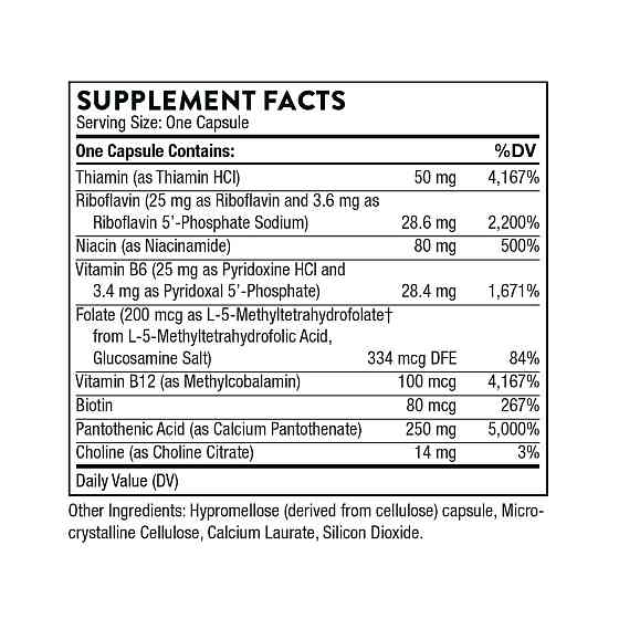 Витаміни групи B Thorne Stress B-Complex 60 caps Київ