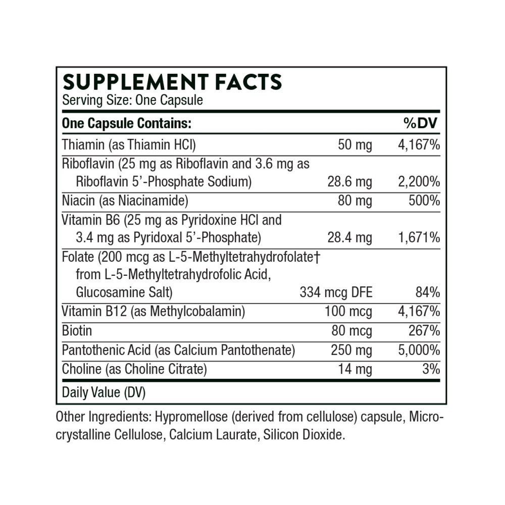 Витаміни групи B Thorne Stress B-Complex 60 caps Київ - фото 2