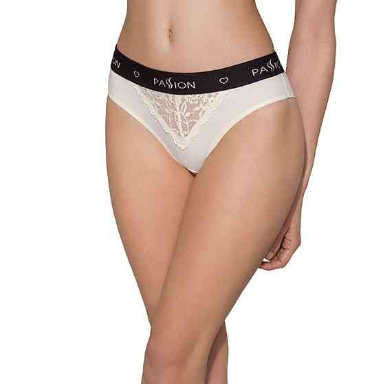 Трусики з широкою гумкою і мереживом Passion PS001 PANTIES S, ecru Sex Aura Київ