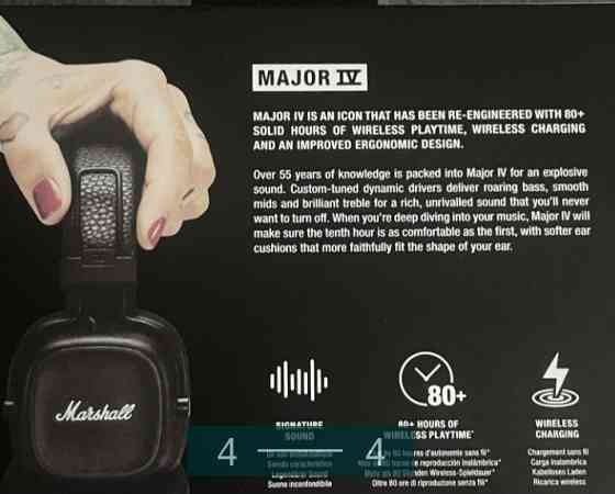 Наушники Беспроводные Marshall Major 4 Bluetooth Black. Киев