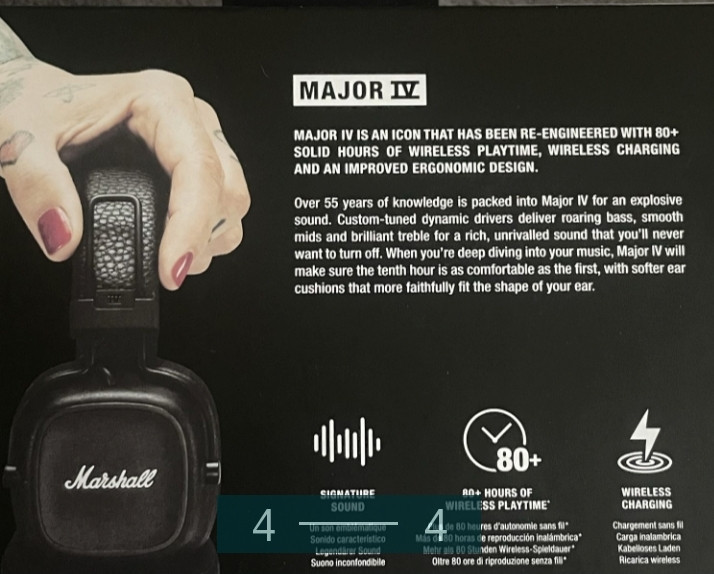 Навушники бездротові Marshall Major 4 Bluetooth Black. Київ - фото 1