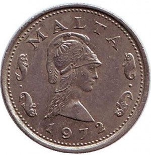 Пентесилея - королева амазонок. Монета 2 цента. 1972,77,76 год, Мальта..(АО) Полтава - изображение 1